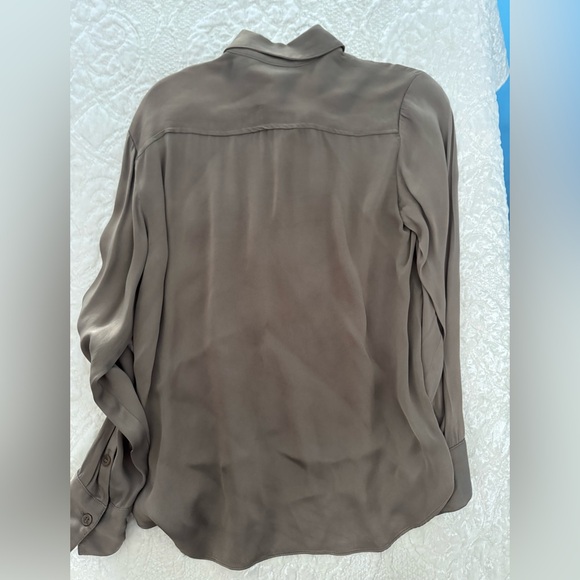 Zara Women's Taupe Button Down Shirt - Picture 5 of 6